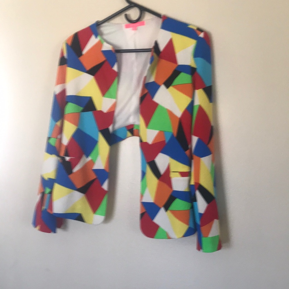 Colorful back out blazer